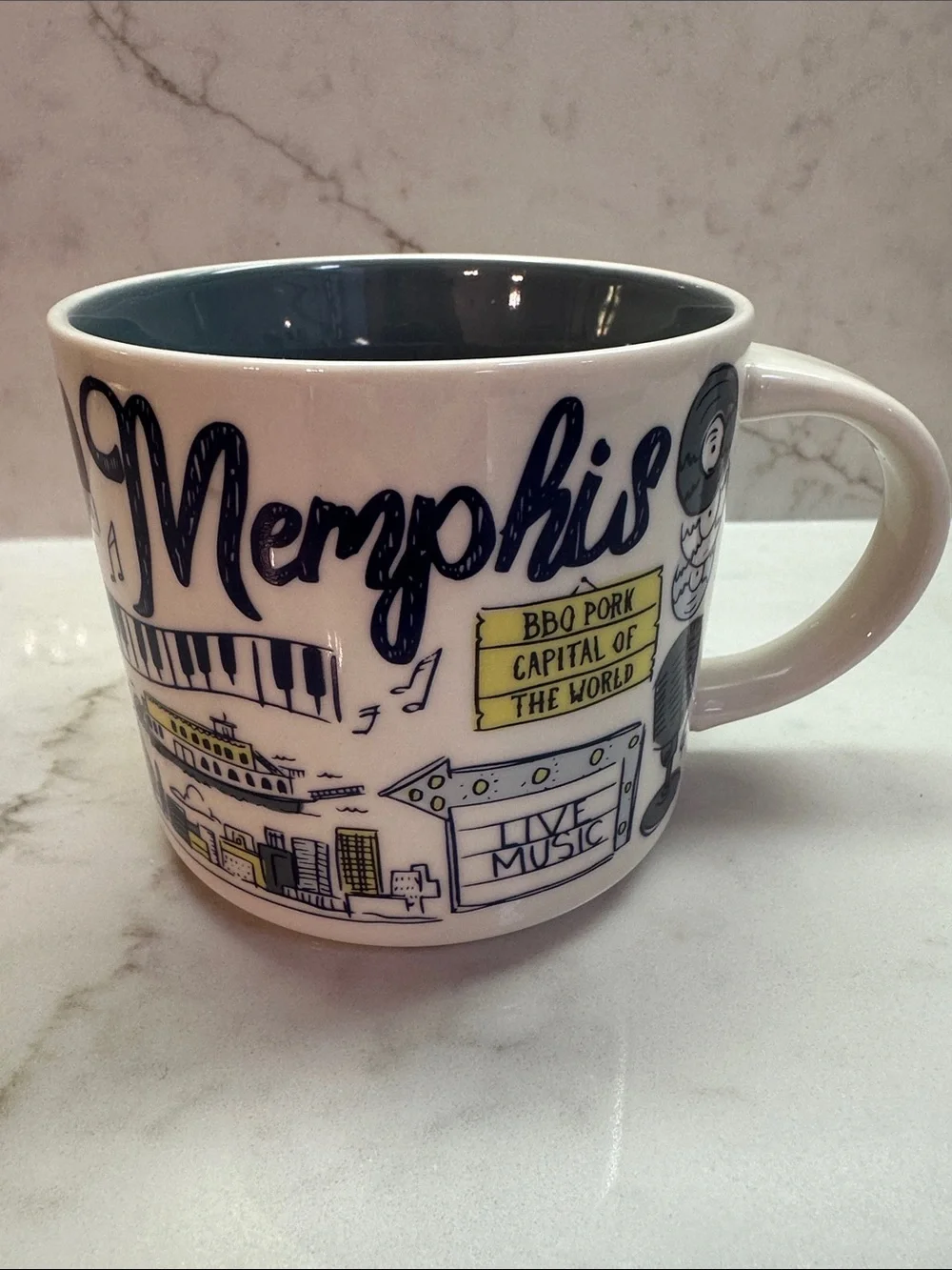 Starbucks Mug Memphis Been There Series Globe Collection 14oz Coffee Tea EUC